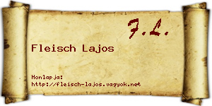 Fleisch Lajos névjegykártya